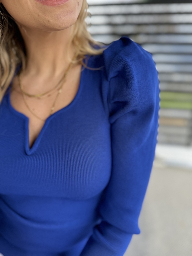 Louise - Blouse Bleu